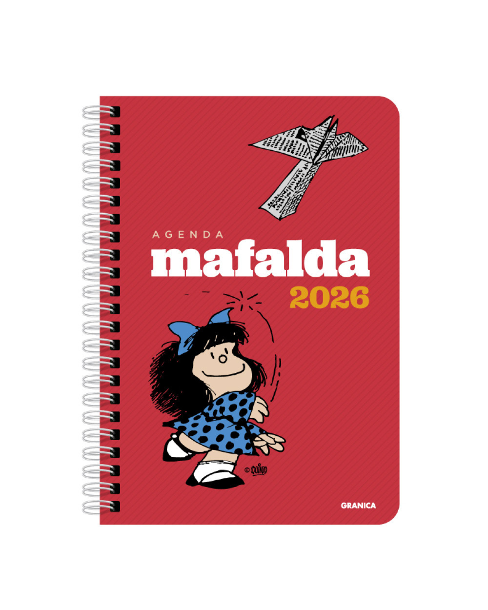 Agenda 2026 Mafalda anillada columnas roja