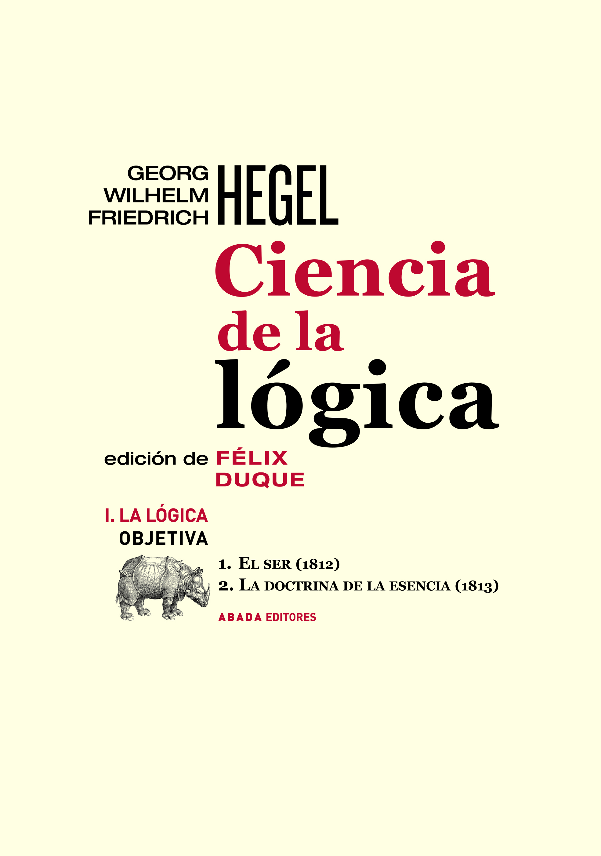 Ciencia de la lógica I. La lógica objetiva