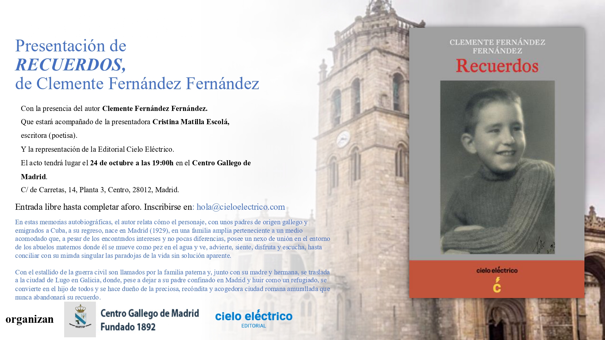 ANUNCIO DE PRESENTACIÓN DEL LIBRO RECUERDOS