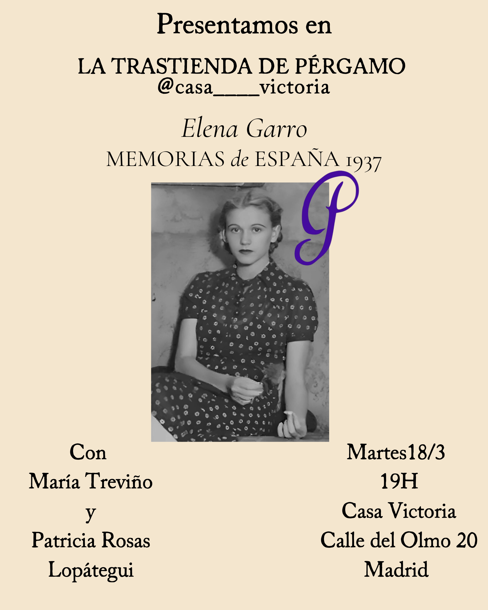 Presentación en Madrid de 'Memorias de España 1937' por Elena Garro