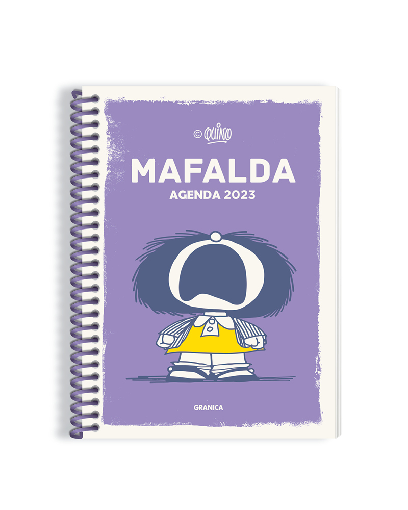 Agenda 2023 Mafalda feminista anillada violeta